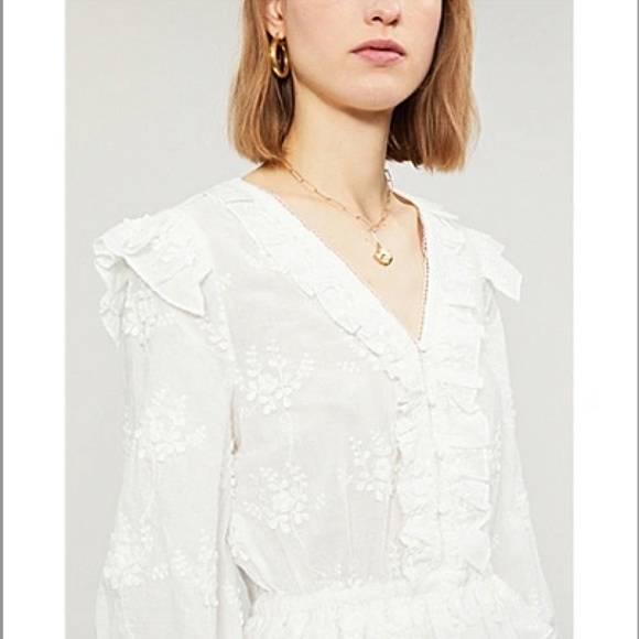Maje Loxana Victorian Embroidered Blouse - Picture 1 of 10